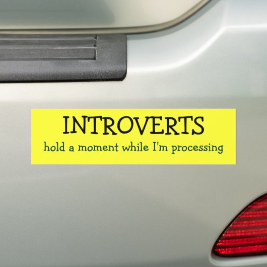 INTROVERTS, wacht even terwijl ik bezig ben met ve Bumpersticker (Op auto)