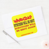 INTRUDEREN WORDEN GETOOND VIERKANTE STICKER (Envelop)