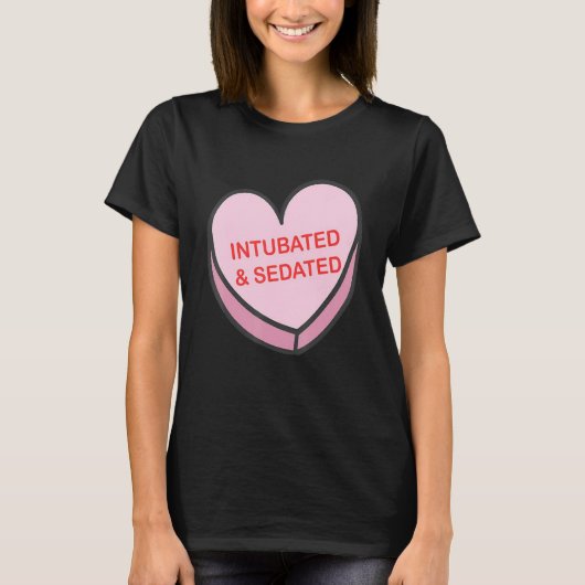 Intubated Sedated Happy Valentines Day Nurse Group T-shirt (Voorkant)