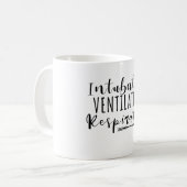 Intuberen. Ventileren. Respireren Koffiemok (Voorkant links)