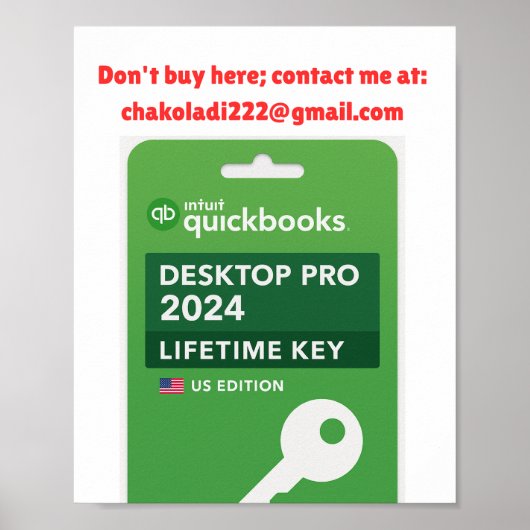 Intuit Quickbooks Desktop Pro Editie 2024 Sleutel Poster (Voorkant)