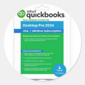 Intuit Quickbooks Desktop Pro Edition 2024 voor 3 Ronde Sticker (Voorkant)