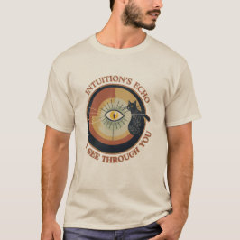 INTUÏTIE'S ECHO: IK ZIE DOOR JE HEEN - ZWARTE KAT T-SHIRT