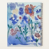Intuïtieve blauwe bloemen planner (Achterkant)