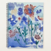 Intuïtieve blauwe bloemen planner (Voorkant)