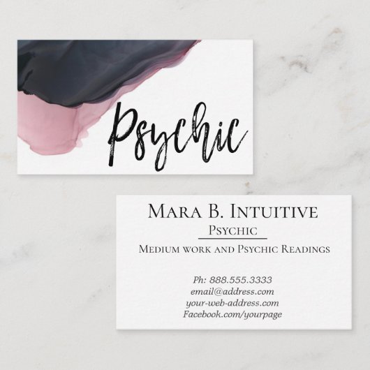 *~* Intuïtieve Psychische Reader Middelgrote Water Visitekaartje (Voorkant / Achterkant)