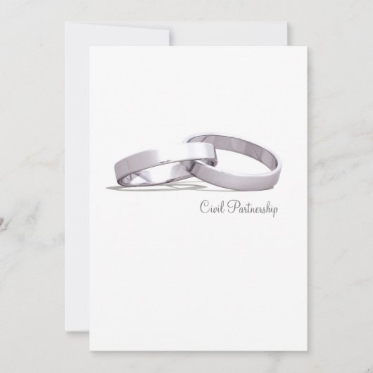 Intwind Rings Silver BLK Civil Partnership Invite Kaart (Voorkant)