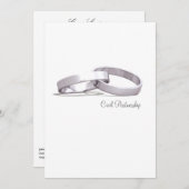 Intwind Rings Silver BLK Civil Partnership Invite Kaart (Voorkant / Achterkant)