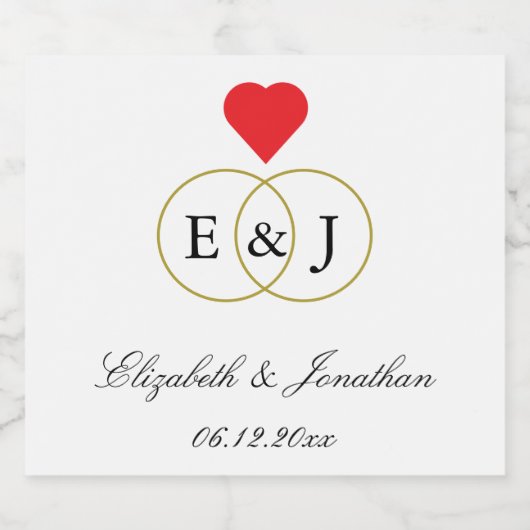 Intwind Rings Wedding Likeurfles Etiket (Enkel label)
