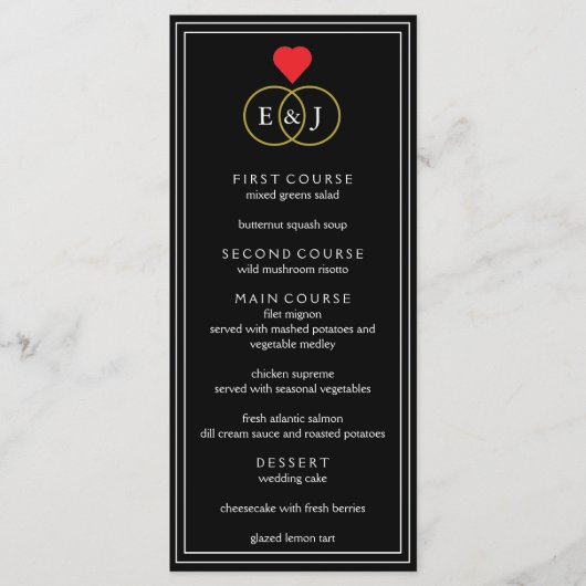Intwind Rings Wedding Menu (Voorkant)