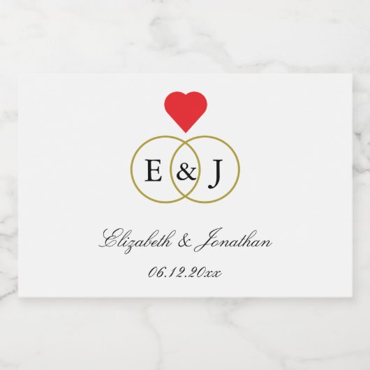 Intwind Rings Wedding Sparkling Wijnetiket (Enkel label)