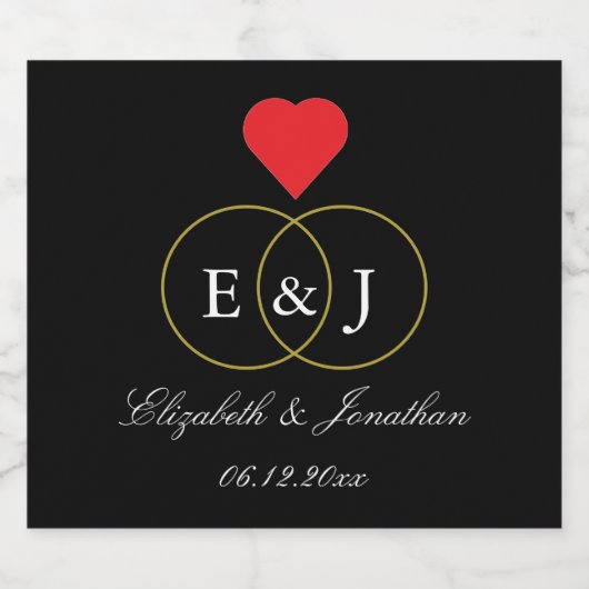 Intwind Rings Wedding Sparkling Wijnetiket (Enkel label)