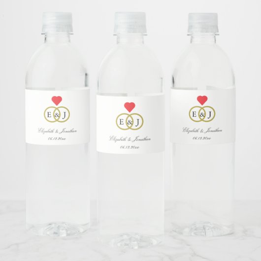 Intwind Rings Wedding Waterfles Etiket (Flessen)