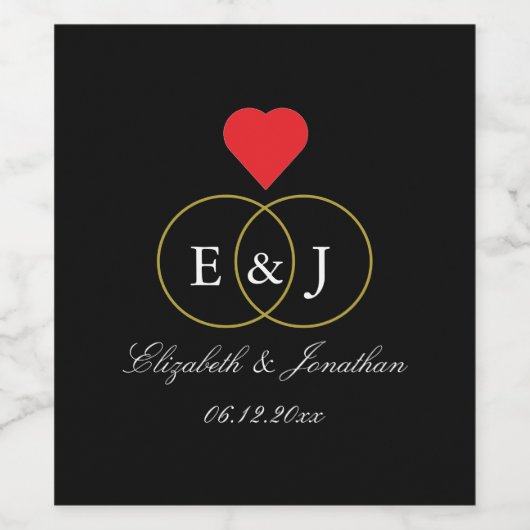 Intwind Rings Wedding Wijn Etiket (Enkel label)