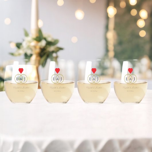 Intwind Rings Wedding Wijnglas Zonder Voet (Insitu (Huwelijk))