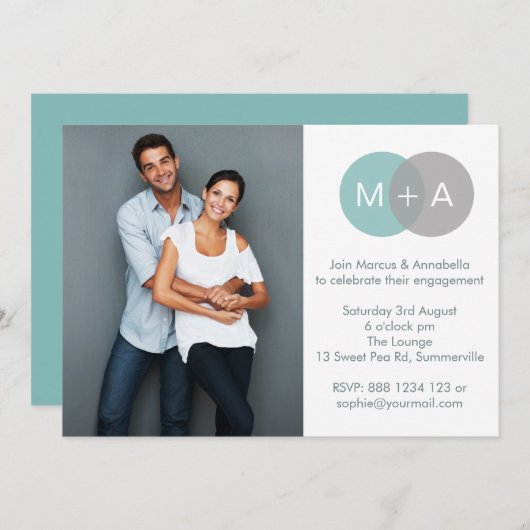 Intwinde Circles Engagement Party Fotouitnodiging Kaart (Voorkant / Achterkant)