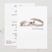 Intwined Gold Rings BL - Civil Partnership Invite Kaart (Voorkant / Achterkant)