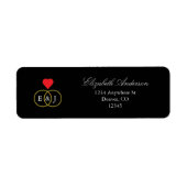 Intwined Ring Wedding Return Address Etiket (Voorkant)