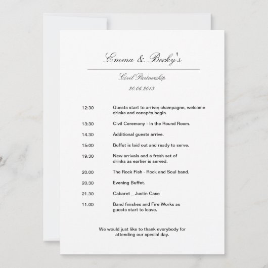 Intwined Rings Silver - Orde van Dag/Ceremonie Kaart (Achterkant)