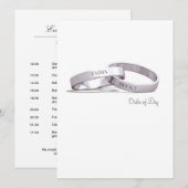 Intwined Rings Silver - Orde van Dag/Ceremonie Kaart (Voorkant / Achterkant)