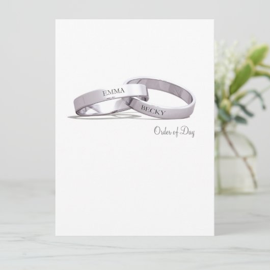Intwined Rings Silver - Orde van Dag/Ceremonie Kaart (Staand voorkant)