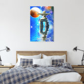 Inuit Eskimo Inukshuk & Moon Fantasy Art Canvas Afdruk (Insitu (Slaapkamer))