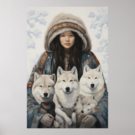 Inuit-geïnspireerde kunst: Arctic Life & Animals Poster
