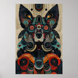 Inuit-geïnspireerde kunst: Arctic Life & Animals Poster