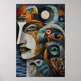 Inuit-geïnspireerde kunst: Arctic Life & Animals Poster