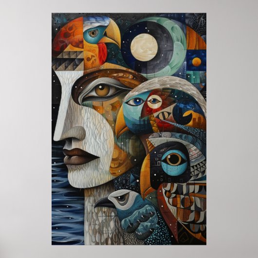 Inuit-geïnspireerde kunst: Arctic Life & Animals Poster (Voorkant)