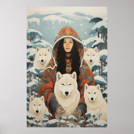 Inuit-geïnspireerde kunst: Arctic Life & Animals Poster