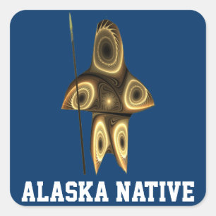 Inuit Hunter - Alaska Native Vierkante Sticker