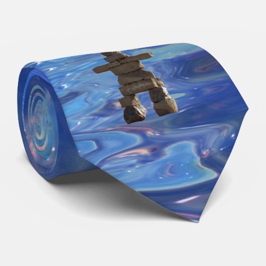 Inuit Inukshuk & Stars Native American Spirit Stropdas (Opgerold)