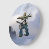 Inuit Inukshuk & Wilderness Moon Art Clock Grote Klok (Hoek)