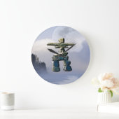 Inuit Inukshuk & Wilderness Moon Art Clock Grote Klok (Huis)