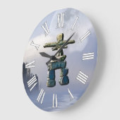Inuit Inukshuk & Wilderness Moon Art Clock Grote Klok (Hoek)