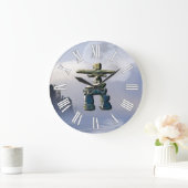 Inuit Inukshuk & Wilderness Moon Art Clock Grote Klok (Huis)