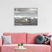 Inuit Kayak - Alaska Postage Canvas Afdruk (Insitu (Woonkamer))