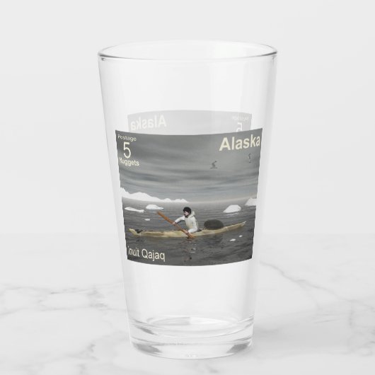 Inuit Kayak - Alaska Postage Glas (Achterkant)