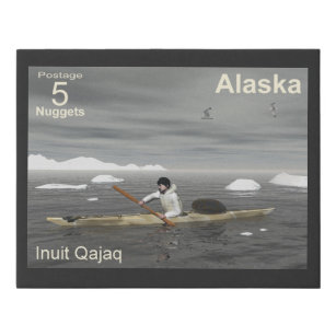 Inuit Kayak - Alaska Postage Imitatie Canvas Print