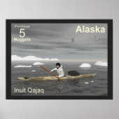 Inuit Kayak - Alaska Postage Poster (Voorkant)