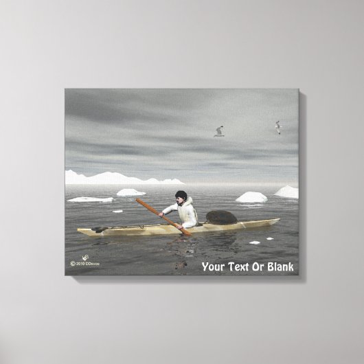 Inuit Kayak Canvas Afdruk (Voorkant)