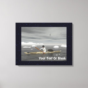 Inuit Kayak Canvas Afdruk