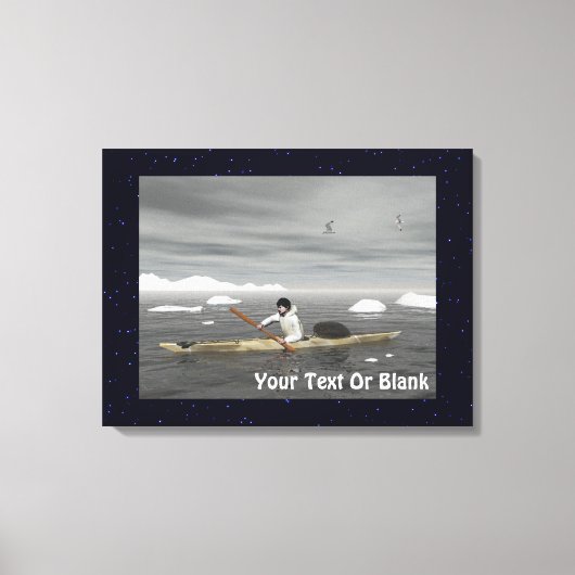 Inuit Kayak Canvas Afdruk (Voorkant)