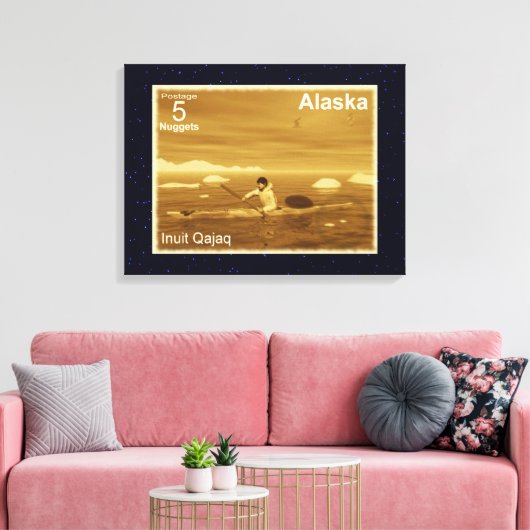 Inuit Kayak Canvas Afdruk (Insitu (Woonkamer))