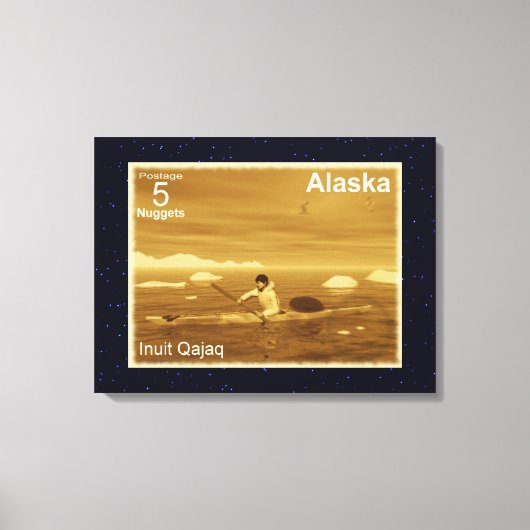 Inuit Kayak Canvas Afdruk (Voorkant)