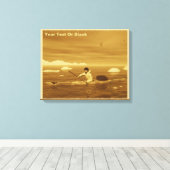 Inuit Kayak - Sepia Canvas Afdruk (Insitu (Houten vloer))