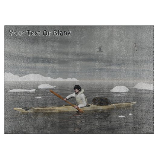 Inuit Kayak Snijplank (Voorkant)