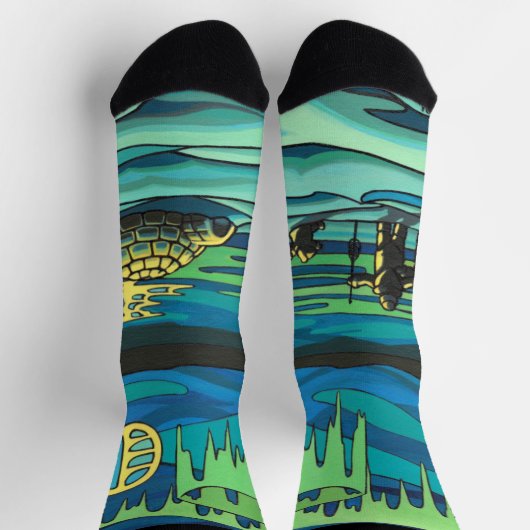 Inuit Love Socks Tribal Aurora Art Socks Sokken (Top)