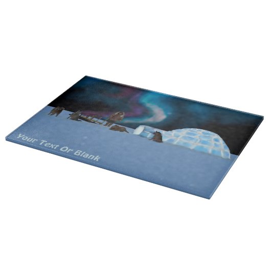 Inuit Man, Igloo en Dog Team Snijplank (Hoek)